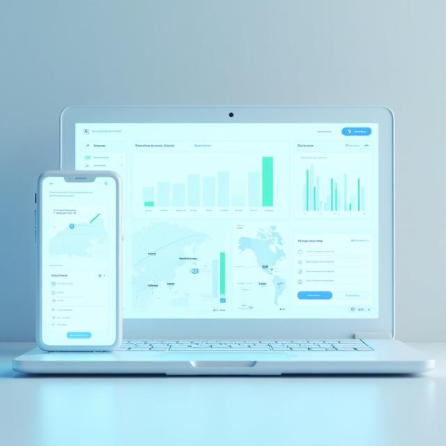 Shipment tracking dashboard on laptop and phone